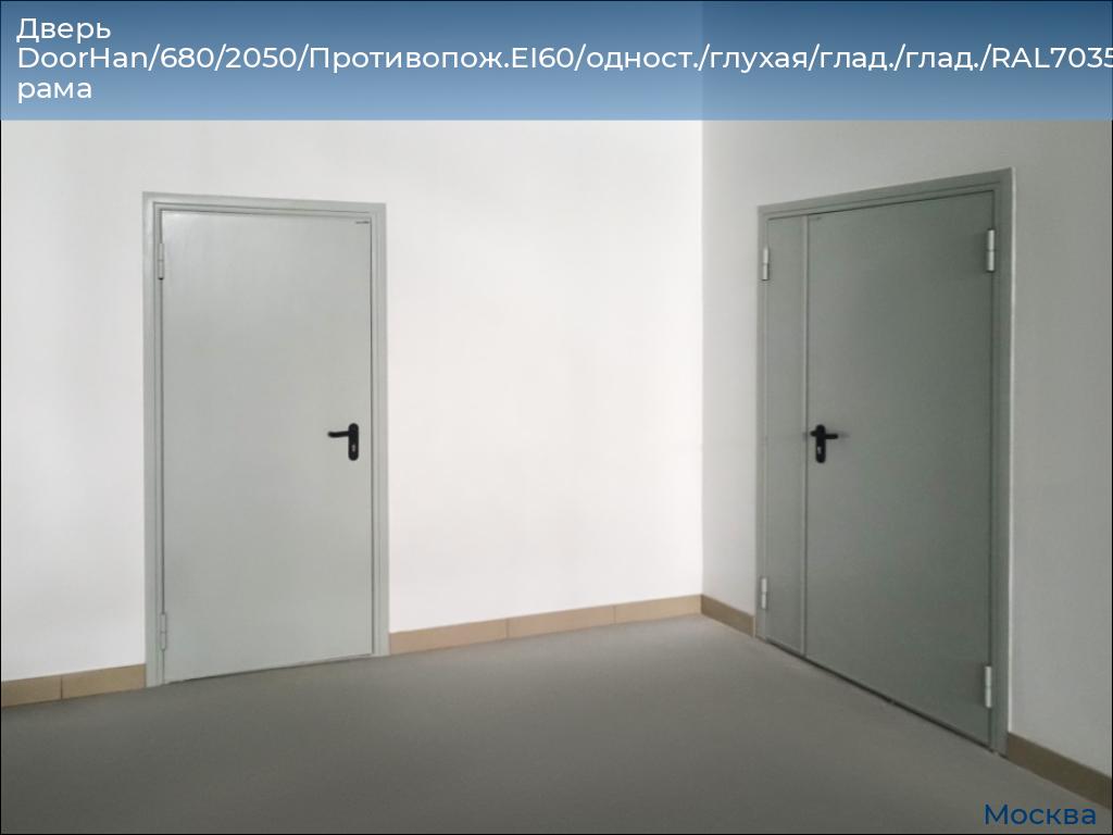 Дверь DoorHan/680/2050/Противопож.EI60/одност./глухая/глад./глад./RAL7035/прав./угл. рама, 