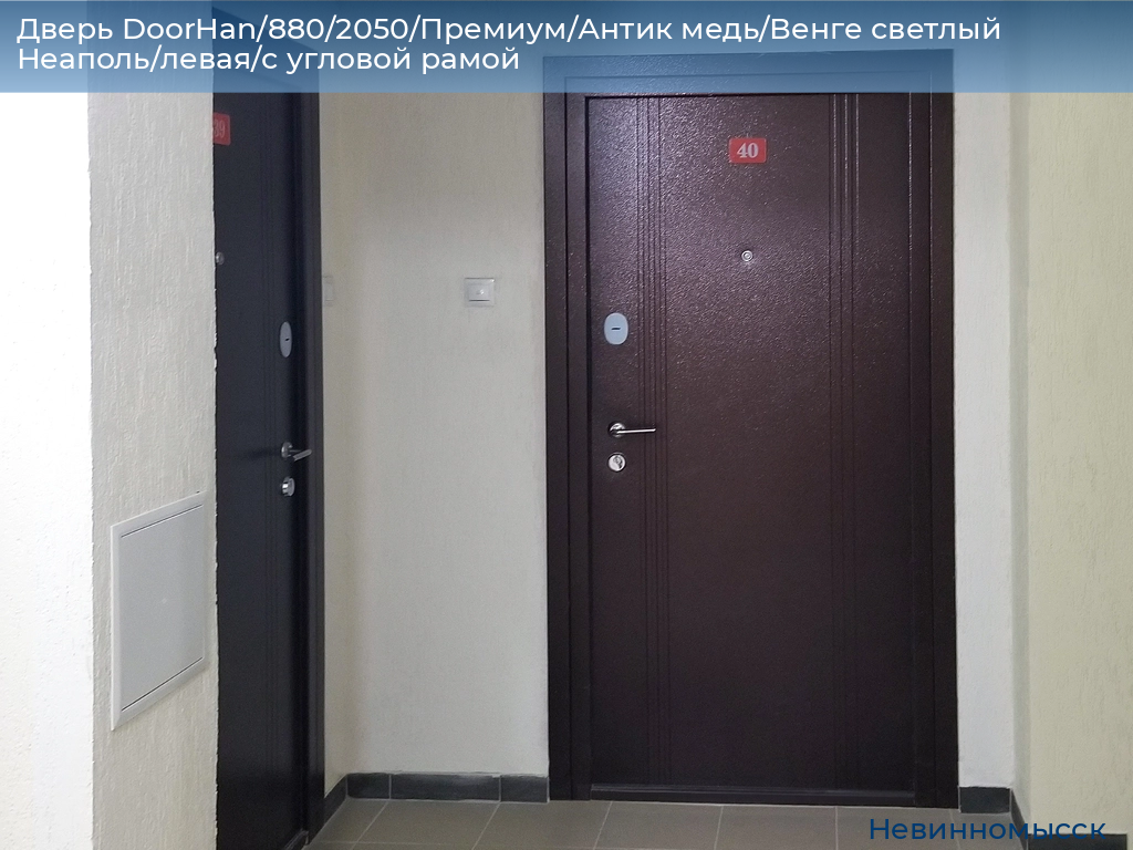 Дверь DoorHan/880/2050/Премиум/Антик медь/Венге светлый Неаполь/левая/с угловой рамой, nevinnomyssk.doorhan.ru